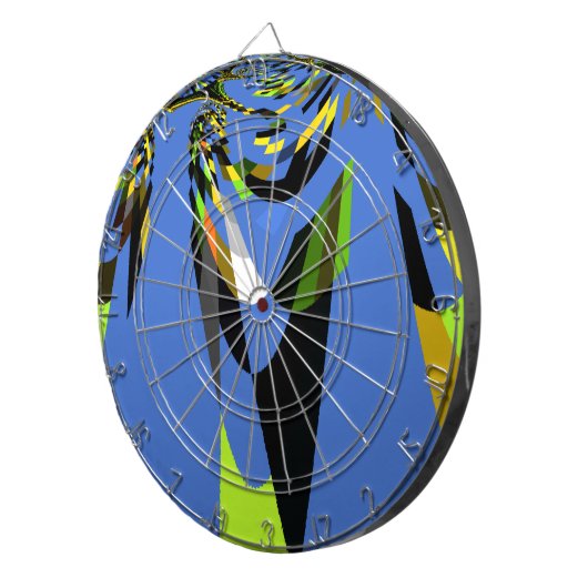 Mooie Blauwe Afrikaanse Tribal Motief Patroon Art  Dartbord (Voorkant Rechts)