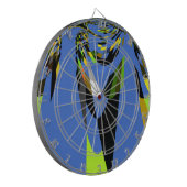 Mooie Blauwe Afrikaanse Tribal Motief Patroon Art  Dartbord (Voorkant Links)