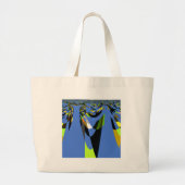 Mooie Blauwe Afrikaanse Tribal Motief Patroon Art  Grote Tote Bag (Voorkant)
