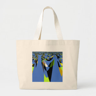 Mooie Blauwe Afrikaanse Tribal Motief Patroon Art  Grote Tote Bag
