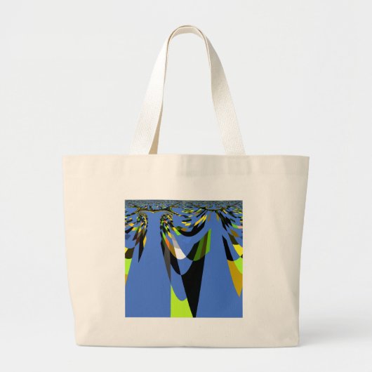 Mooie Blauwe Afrikaanse Tribal Motief Patroon Art  Grote Tote Bag (Voorkant)