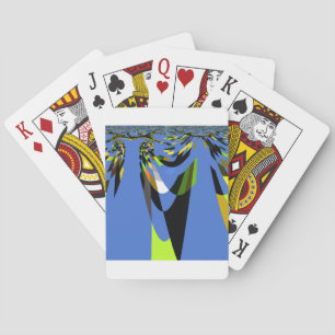 Mooie Blauwe Afrikaanse Tribal Motief Patroon Art  Pokerkaarten