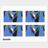 Mooie Blauwe Afrikaanse Tribal Motief Patroon Art  Rechthoekige Sticker (Vel)