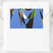 Mooie Blauwe Afrikaanse Tribal Motief Patroon Art  Rechthoekige Sticker (Tas)