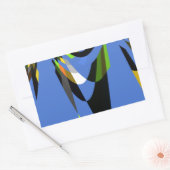 Mooie Blauwe Afrikaanse Tribal Motief Patroon Art  Rechthoekige Sticker (Envelop)