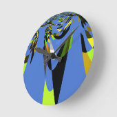 Mooie Blauwe Afrikaanse Tribal Motief Patroon Art  Ronde Klok (Hoek)