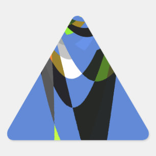 Mooie Blauwe Afrikaanse Tribal Motief Patroon Art  Sticker