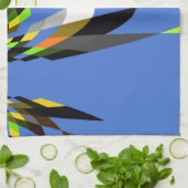 Mooie Blauwe Afrikaanse Tribal Motief Patroon Art Theedoek (Gevouwen)