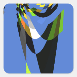 Mooie Blauwe Afrikaanse Tribal Motief Patroon Art  Vierkante Sticker