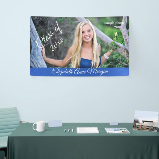 Mooie, blauwe Afstuderen Banner Aangepaste foto, (Beurs)