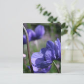 Mooie blauwe anemonen briefkaart (Staand voorkant)