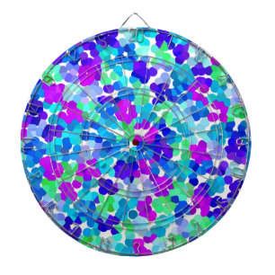 Mooie blauwe aqua paarse roze patroon dartbord