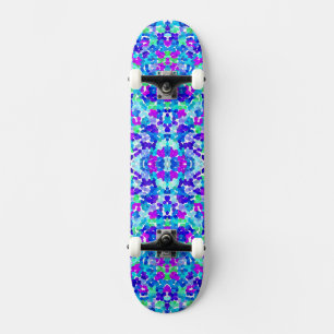 Mooie blauwe aqua paarse roze patroon persoonlijk skateboard
