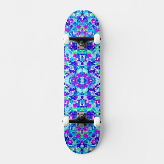 Mooie blauwe aqua paarse roze patroon persoonlijk skateboard