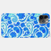Mooie blauwe aqua paisley patronen Case-Mate iPhone case (Achterkant (horizontaal))
