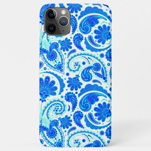 Mooie blauwe aqua paisley patronen Case-Mate iPhone case (Achterkant)