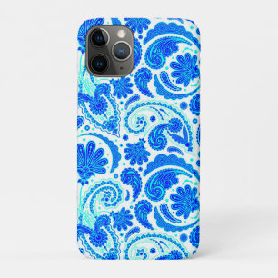 Mooie blauwe aqua paisley patronen Case-Mate iPhone case