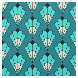 Mooie blauwe Art Deco Patroon Stof