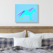 Mooie Blauwe Baby Jongen Eenhoorn Slaapkamer Canvas Afdruk (Insitu (Slaapkamer))