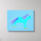 Mooie Blauwe Baby Jongen Eenhoorn Slaapkamer Canvas Afdruk (Voorkant)