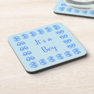 Mooie Blauwe Baby Jongen Konijn Voeten Pasen Custo Bier Onderzetter