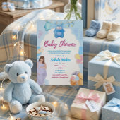 Mooie Blauwe Baby Shower Uitnodiging