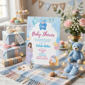 Mooie Blauwe Baby Shower Uitnodiging