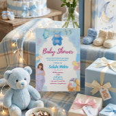 Mooie Blauwe Baby Shower Uitnodiging