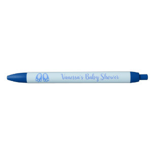 Mooie Blauwe Babyjongen Konijn Voeten Pasen Baby S Zwarte Inkt Pen