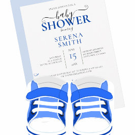 Mooie Blauwe Babyschoenen BABY SHOWER Kaart