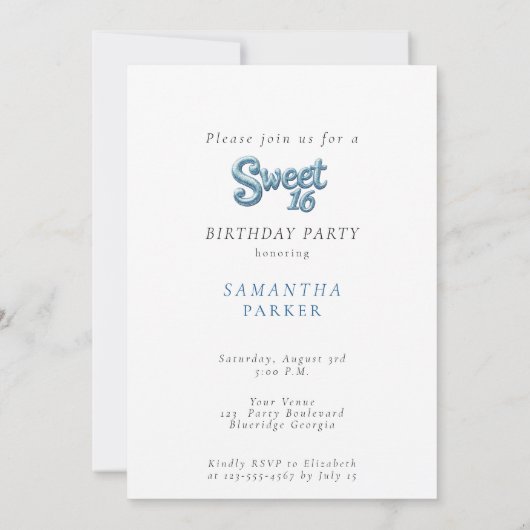 Mooie Blauwe Balzaal Kaart (Achterkant)