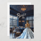 Mooie blauwe balzaal kaart (Voorkant / Achterkant)