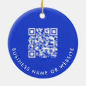 Mooie Blauwe Beschermengel Website QR Code Scanbaa Keramisch Ornament (Achterkant)