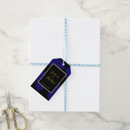 Mooie Blauwe Blad Varens Bruiloft Cadeaulabel