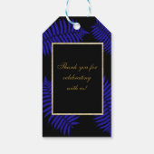 Mooie Blauwe Blad Varens Bruiloft Cadeaulabel (Achterkant)