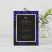 Mooie Blauwe Blad Varens Huwelijksmenu Menu (Staand voorkant)