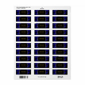 Mooie Blauwe Bladvaren Bruiloft Etiket (Full Sheet)