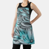 Mooie Blauwe Blauwgroen Bloemenprint Schort (Insitu)