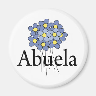 Mooie Blauwe Bloem Abuela T-shirt Magneet
