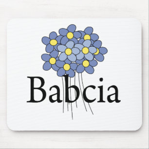 Mooie Blauwe Bloem Babcia T-shirt Muismat