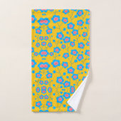 Mooie blauwe bloem bad handdoek (Handdoek)