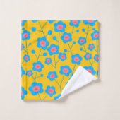 Mooie blauwe bloem bad handdoek (Wasdoekje)