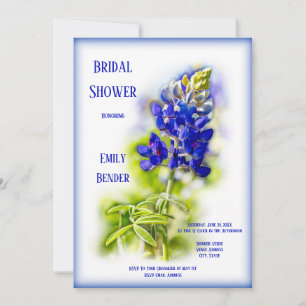 Mooie Blauwe Bloem Bloemstuk, Modern, Bruidsfeest Kaart