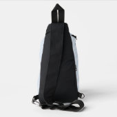 Mooie Blauwe Bloem en Blauwe Gestreepte Monogram Sling Bag (Achterkant)