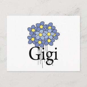 Mooie Blauwe Bloem Gigi T-shirt Briefkaart
