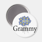 Mooie Blauwe Bloem Grammy T-shirt Magneet (Voorkant / Achterkant)