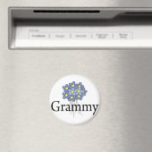 Mooie Blauwe Bloem Grammy T-shirt Magneet (Insitu (Vaatwasser))