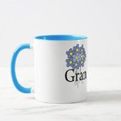 Mooie Blauwe Bloem Gran T-shirt Mok (Links)