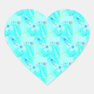 Mooie Blauwe Bloem  Hart Sticker
