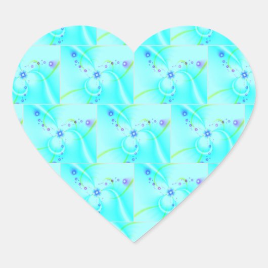 Mooie Blauwe Bloem  Hart Sticker (Voorkant)